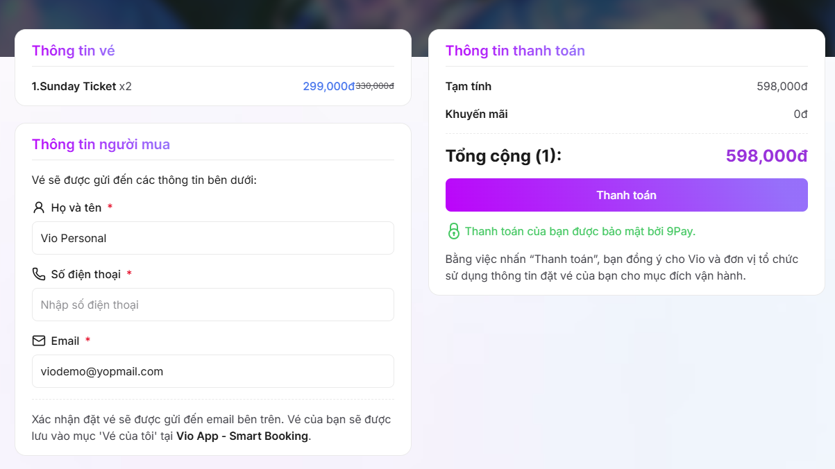 Đặt vé sự kiện